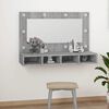 vidaXL Armoire &agrave; miroir avec LED Sonoma gris 90x31,5x62 cm