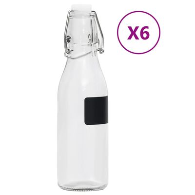 vidaXL Bouteilles en verre avec bouchon clipsable 6 pcs Rond 250 ml