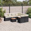 vidaXL Salon de jardin 9 pcs avec coussins noir r&eacute;sine tress&eacute;e