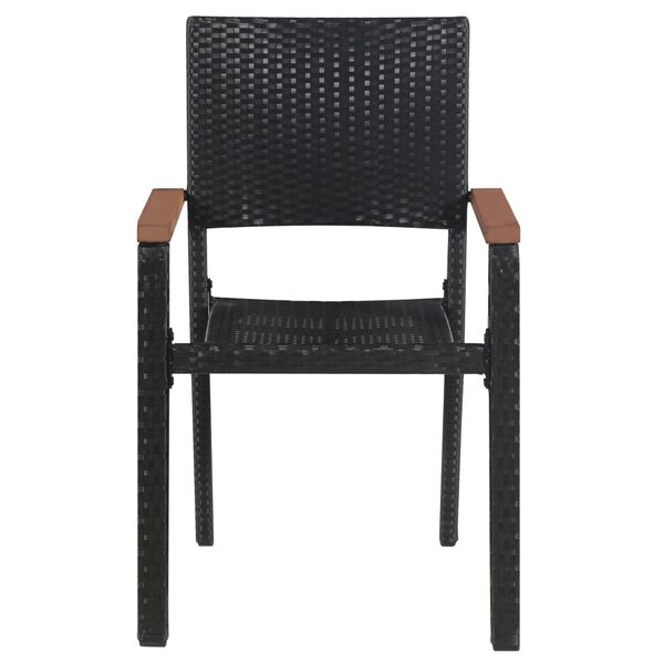 vidaXL Ensemble &agrave; manger de jardin 7 pcs Noir