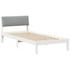 vidaXL Cadre de lit Blanc et gris clair 90 x 190 cm Bois massif en pin