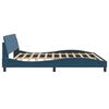 vidaXL Cadre de lit Dover bleu 200x200 cm velours