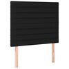 vidaXL Sommier &agrave; lattes de lit avec matelas et LED Noir 80x200cm Tissu