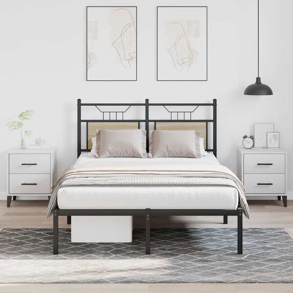 vidaXL Cadre de lit sans matelas ch&ecirc;ne sonoma 120x190 cm