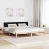 vidaXL Cadre de lit Marron et noir 200 x 200 cm Bois massif en pin