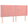 vidaXL Sommier &agrave; lattes de lit matelas et LED Rose 180x200 cm Velours