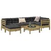 vidaXL Salon de jardin 7 pcs avec coussins bois de pin impr&eacute;gn&eacute;