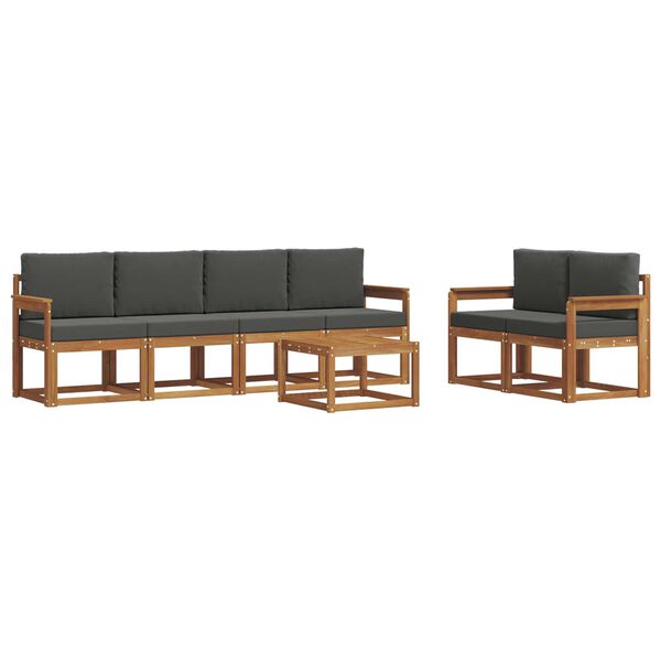 vidaXL Ensemble de canap&eacute;s d'ext&eacute;rieur 7 pcs Naturel et Anthracite