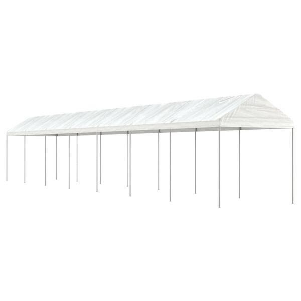 vidaXL Belv&eacute;d&egrave;re avec toit blanc 15,61x2,28x2,69 m poly&eacute;thyl&egrave;ne