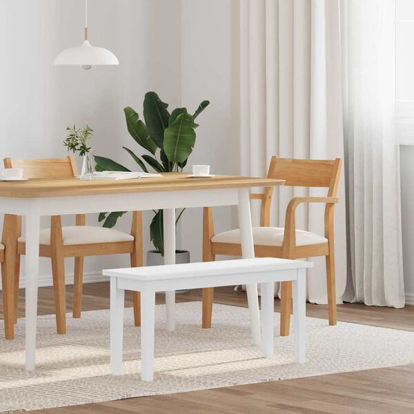 vidaXL Banc 90 cm blanc bois massif caoutchouc