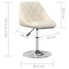 vidaXL Chaises pivotantes &agrave; manger lot de 6 Cr&egrave;me Velours