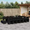 vidaXL Ensemble &agrave; manger de jardin 17 pcs coussins noir r&eacute;sine tress&eacute;e