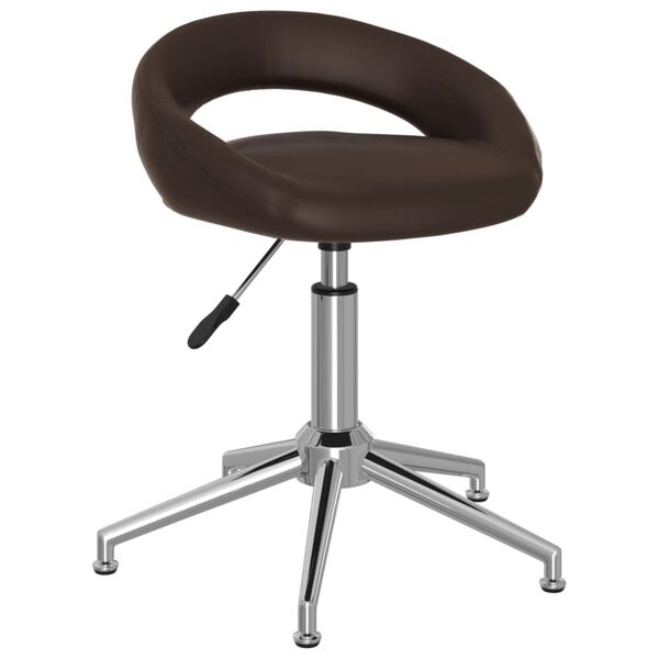 vidaXL Chaise pivotante de bureau Marron Similicuir
