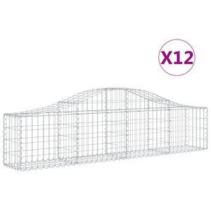 vidaXL Paniers &agrave; gabions arqu&eacute;s 12 pcs 200x30x40/60 cm Fer galvanis&eacute;