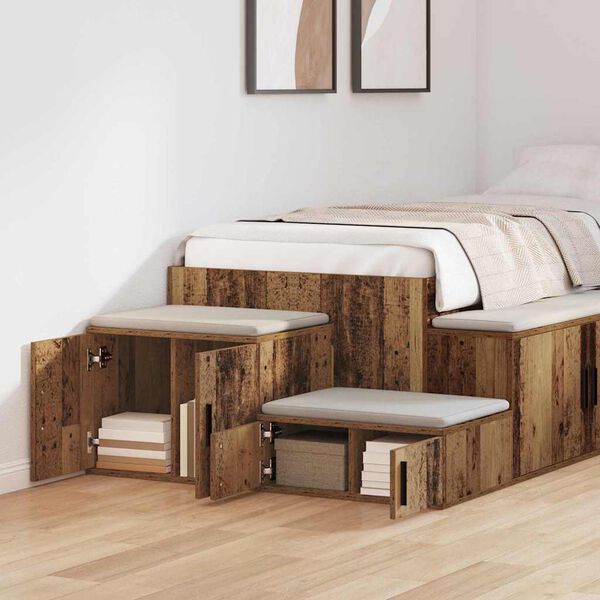 vidaXL Armoire de rangement 2 pcs Bois ancien 103 x 41 x 40 cm