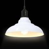 vidaXL Lampe suspendue réglable hauteur E27 blanc brillant Ø31cm métal