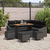 vidaXL Ensemble de canap&eacute; de jardin avec coussin 9 pcs Noir polyrotin