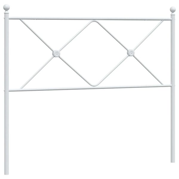 vidaXL T&ecirc;te de lit m&eacute;tal blanc 100 cm