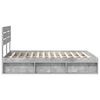 vidaXL Cadre de lit Gris B&eacute;ton 150 x 200 cm Pin massif