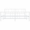 vidaXL Cadre de lit m&eacute;tal sans matelas et pied de lit blanc 200x200 cm