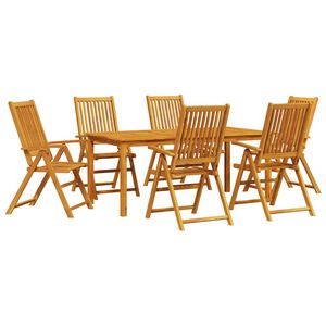 vidaXL Ensemble de salle &agrave; manger pour jardin 7 pc Marron