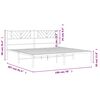 vidaXL Cadre de lit m&eacute;tal sans matelas et t&ecirc;te de lit blanc 193x203 cm
