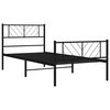 vidaXL Cadre de lit métal sans matelas avec pied de lit noir 107x203cm