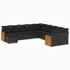 vidaXL Salon de jardin 11 pcs avec coussins noir r&eacute;sine tress&eacute;e