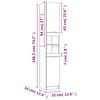 vidaXL Armoire salle de bain ch&ecirc;ne sonoma 32x34x188,5 cm