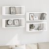 vidaXL &Eacute;tag&egrave;res murales cube 4 pcs Blanc brillant Bois d&rsquo;ing&eacute;nierie