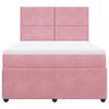 vidaXL Sommier &agrave; lattes de lit avec matelas Rose 160x200 cm Velours
