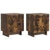 vidaXL Cabinet de chevet 2 pc Ch&ecirc;ne fum&eacute; 43 x 34,5 x 50 cm