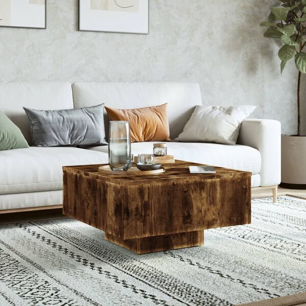 vidaXL Table basse Ch&ecirc;ne fum&eacute; 60x60x31,5 cm Bois d'ing&eacute;nierie