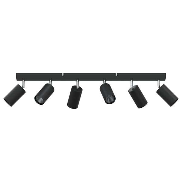 vidaXL Spot de plafond avec des projecteurs Noir 73 x 6 x 16 cm M&eacute;tal