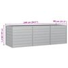 vidaXL Lit sur&eacute;lev&eacute; de jardin 240x80x77 cm Acier galvanis&eacute; Argent&eacute;
