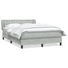 vidaXL Sommier &agrave; lattes de lit et matelas gris clair 160x220cm velours