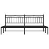 vidaXL Cadre de lit m&eacute;tal sans matelas avec t&ecirc;te de lit noir 193x203cm