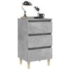 vidaXL Table de chevet avec pieds en bois solide gris b&eacute;ton 40x35x69cm