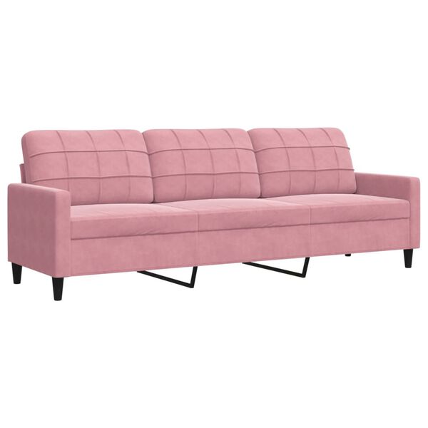 vidaXL Ensemble de canap&eacute;s 3 pcs avec coussins Rose Velours