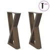 vidaXL Pieds de table basse 2 pi&egrave;ces Acier naturel 38 x (42-43,3) cm Acier