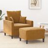 vidaXL Fauteuil avec repose-pied Marron 60 cm Velours