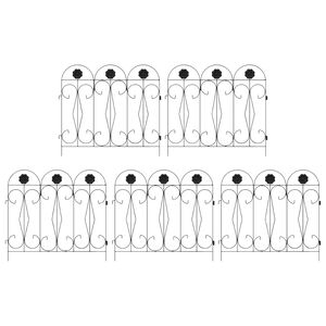 vidaXL Cl&ocirc;ture de jardin Treillis Noir 305,5 x 55,5 x 0,3 cm
