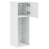 vidaXL Meubles TV avec lumi&egrave;res LED 2 pcs blanc 30,5x30x90 cm