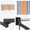 vidaXL Auvent r&eacute;tractable manuel Orange, Gris et Bleu 3,5 x 2 m