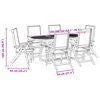 vidaXL Ensemble &agrave; Manger de jardin 7pcs bois d'acacia solide textil&egrave;ne