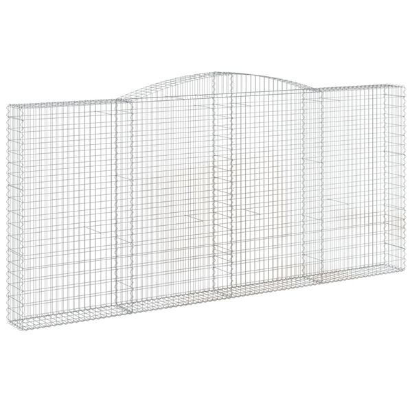 vidaXL Paniers &agrave; gabions arqu&eacute;s 3 pcs 400x30x180/200 cm Fer galvanis&eacute;