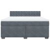 vidaXL Sommier &agrave; lattes de lit et matelas Gris fonc&eacute; 180x200cm Velours