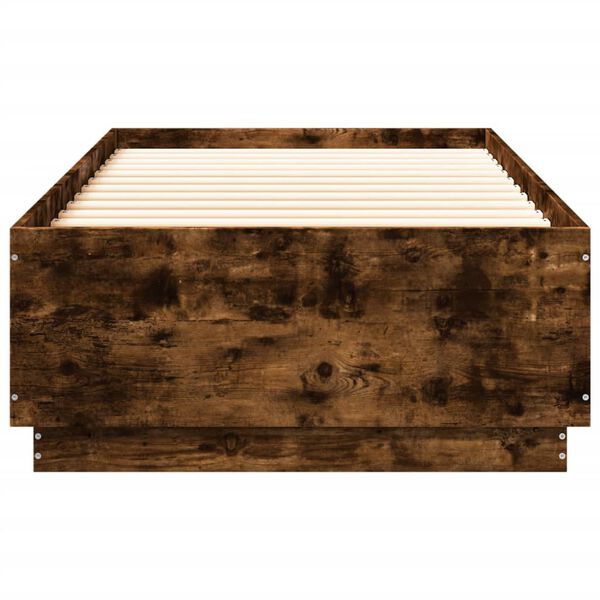 vidaXL Cadre de lit sans matelas ch&ecirc;ne fum&eacute; 90x200 cm