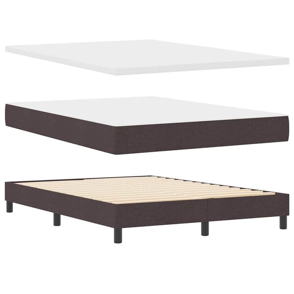 vidaXL Lit &agrave; ressorts avec matelas Marron fonc&eacute; 140 x 190 cm tissu