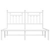 vidaXL Cadre de lit m&eacute;tal sans matelas et t&ecirc;te de lit blanc 150x200 cm